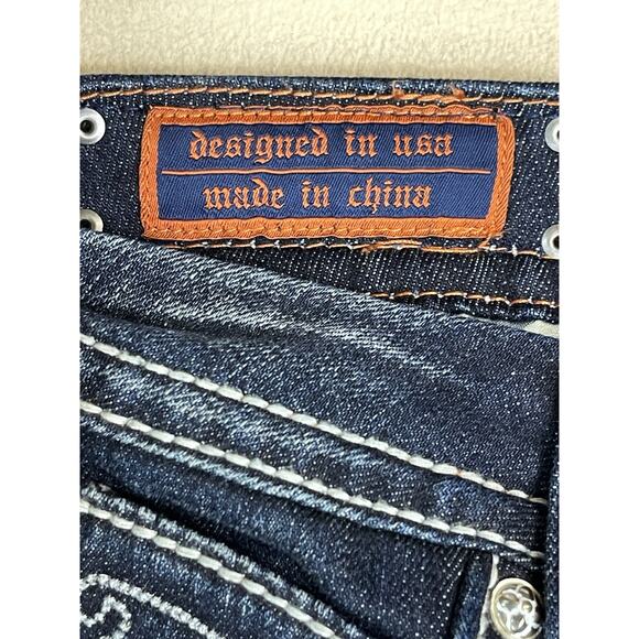 Rock Revival Jeans Womens 30 Blue‎ Sasha Straight Embroidered Low Rise Regular - Picture 6 of 16
